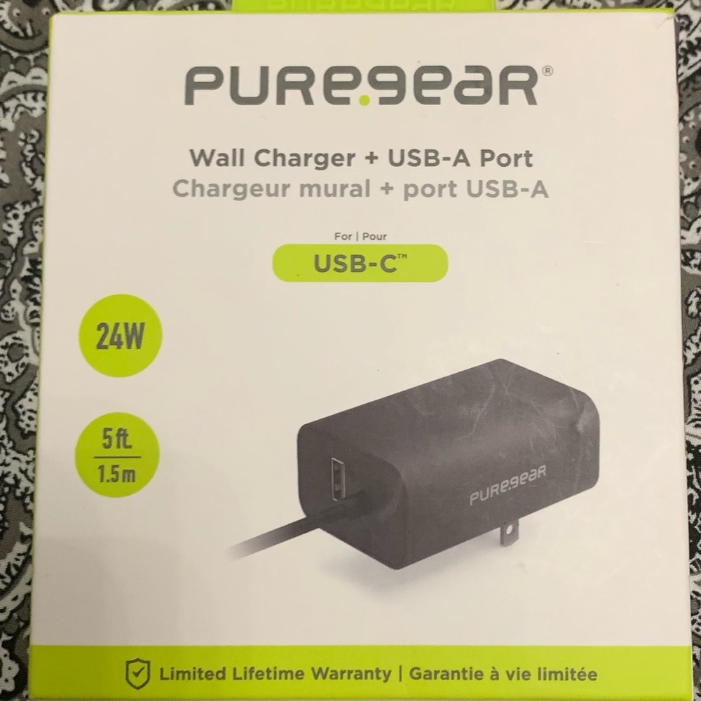 pure gear wall charger +USB A Port